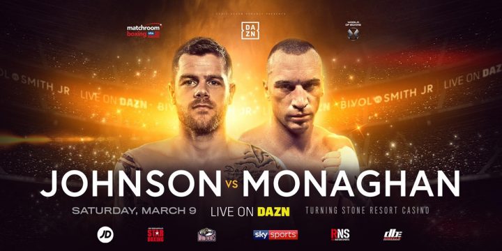 Image: Callum Johnson vs Seanie Monaghan on March 9, live on DAZN