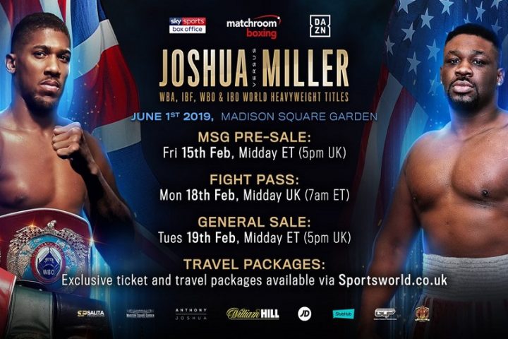 Image: Joshua v Miller: Ticket Information, How & Where to Watch
