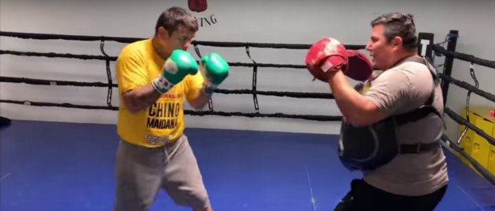 Image: Marcos Maidana sprinting off weight in week four of comeback