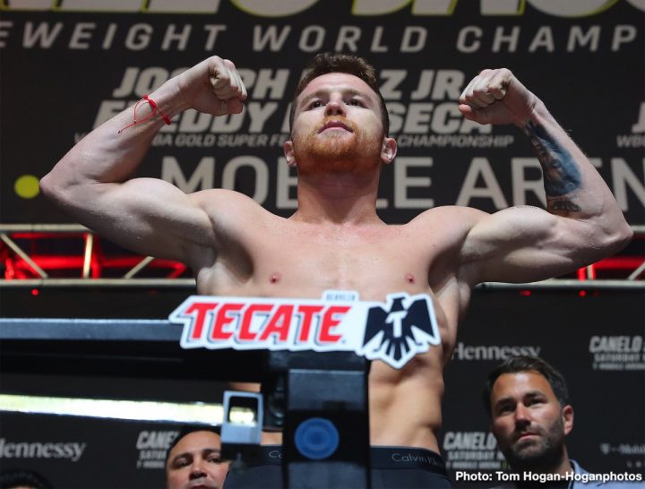 Photo: Canelo Alvarez vs. Daniel Jacobs - Official Weigh-In Results Image: Canelo Alvarez vs. Daniel Jacobs - Official Weigh-In Results