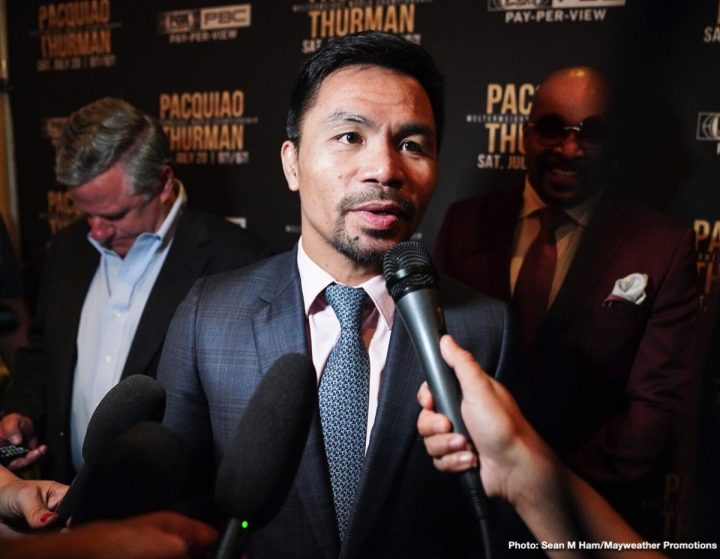Image: Arum: 'Pacquiao has a chance if Thurman is same guy as last fight'
