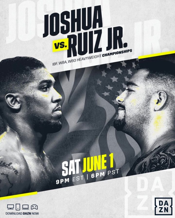 Image: Anthony Joshua vs. Andy Ruiz Jr. confirmed for June 1