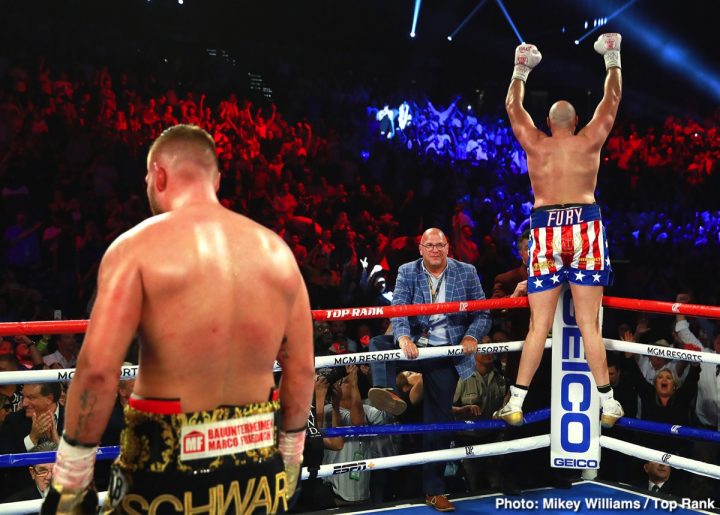Image: Fury beats Schwarz, says he'll get more than 50% for Wilder rematch