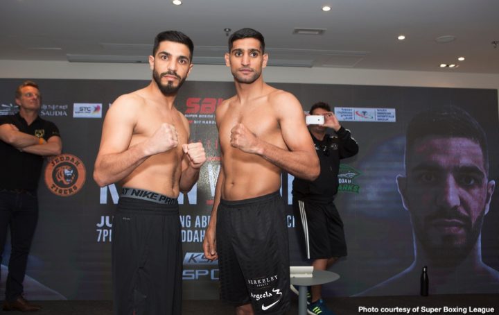 Image: Amir Khan vs Dib, Peter vs Fury Weights & Photos