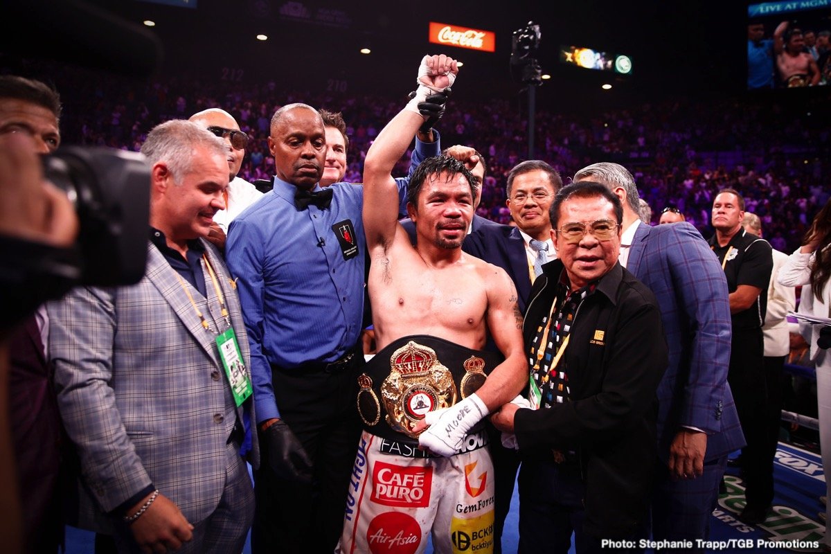 Oscar De La Hoya, Errol Spence Jr, Manny Pacquiao, Terence Crawford boxing photo