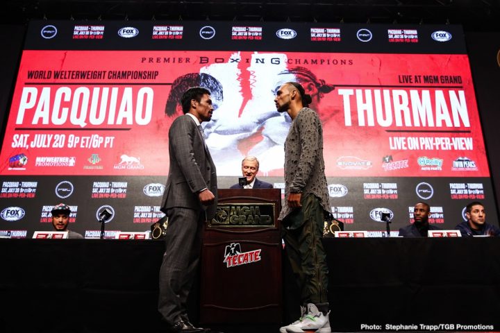 Keith Thurman, Manny Pacquiao boxing photo and news image