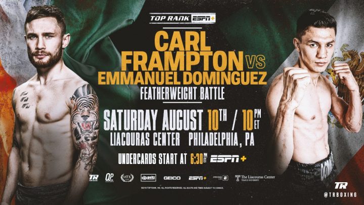 Image: Carl Frampton vs. Emmanuel Dominguez on Aug.10 on ESPN+