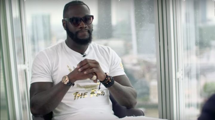 Image: Deontay Wilder reacts to Dillian Whyte's alleged failed drug test