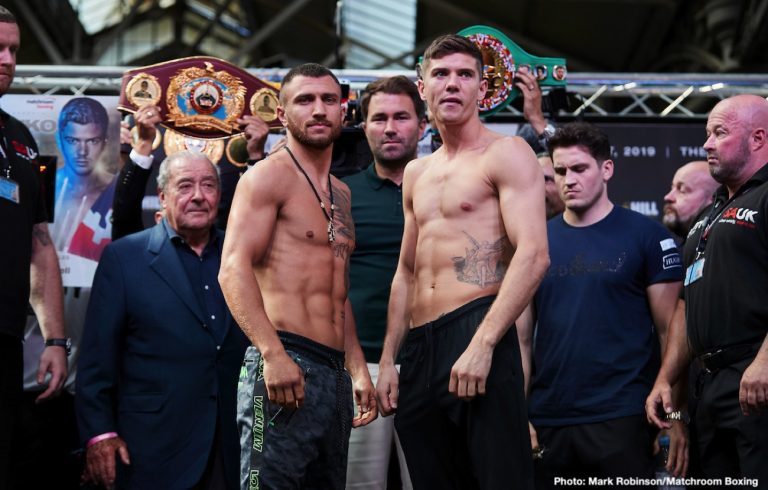 Photo: Eddie Hearn imploring Luke Campbell to beat Vasiliy Lomachenko Image: Eddie Hearn imploring Luke Campbell to beat Vasiliy Lomachenko