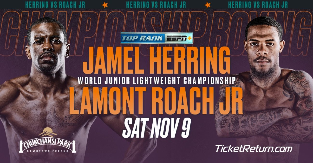 Image: Herring vs Roach Jr on Nov. 9 at Fresno’s Chukchansi Park