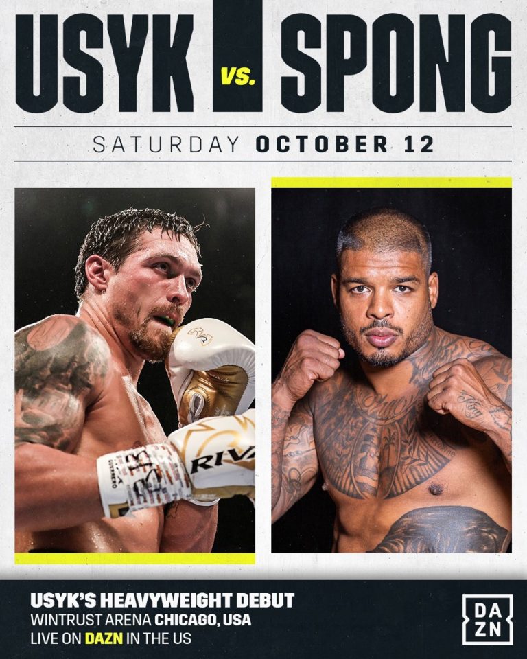 Image: Usyk vs Spong in Chicago on Oct 12, Live on DAZN!