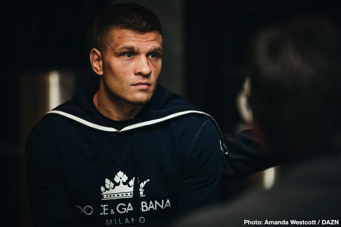 Callum Smith, Sergiy Derevyanchenko boxing photo
