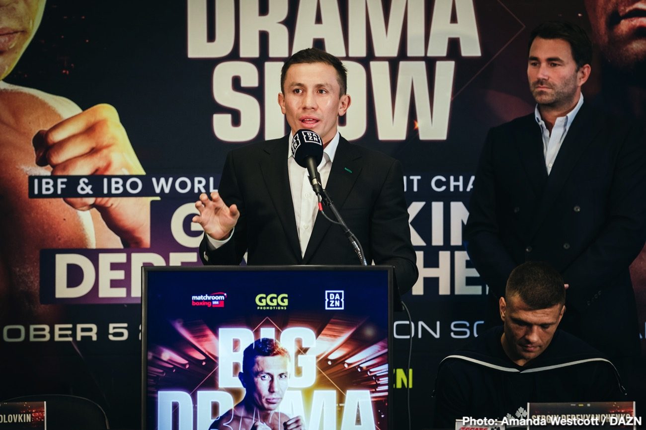 Image: Face to Face: Gennady Golovkin vs. Sergiy Derevyanchenko NYC media workout
