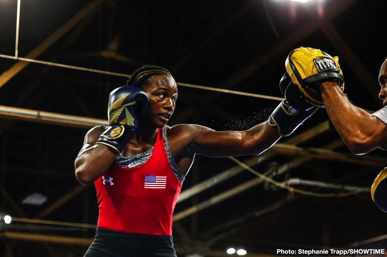 Image: Claressa Shields vs. Ivana Habazin Detroit media workout quotes