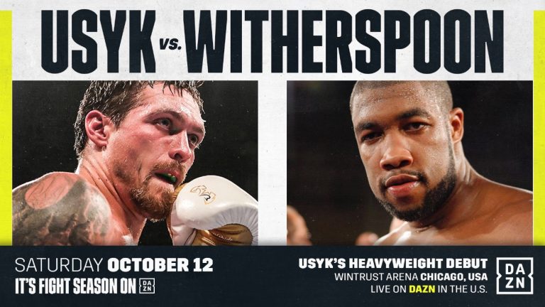 Image: Oleksandr Usyk fights Chazz Witherspoon this Saturday