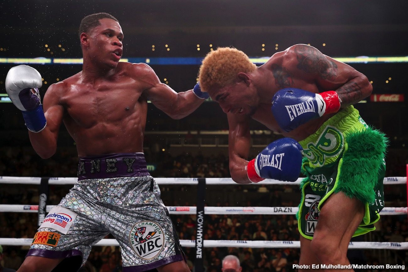 Devin Haney, Floyd Mayweather Jr, Teofimo Lopez boxing photo and news image