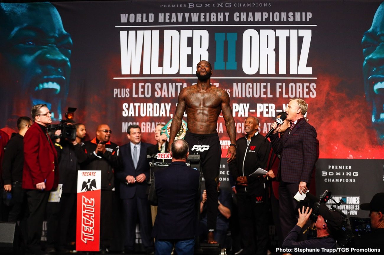 Image: Deontay Wilder 219.5, Luis Ortiz 236.5 - Official weights