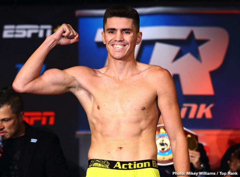 Image: Patrick Teixeira defends against Brian Castano this Saturday, Feb.13th on Dazn