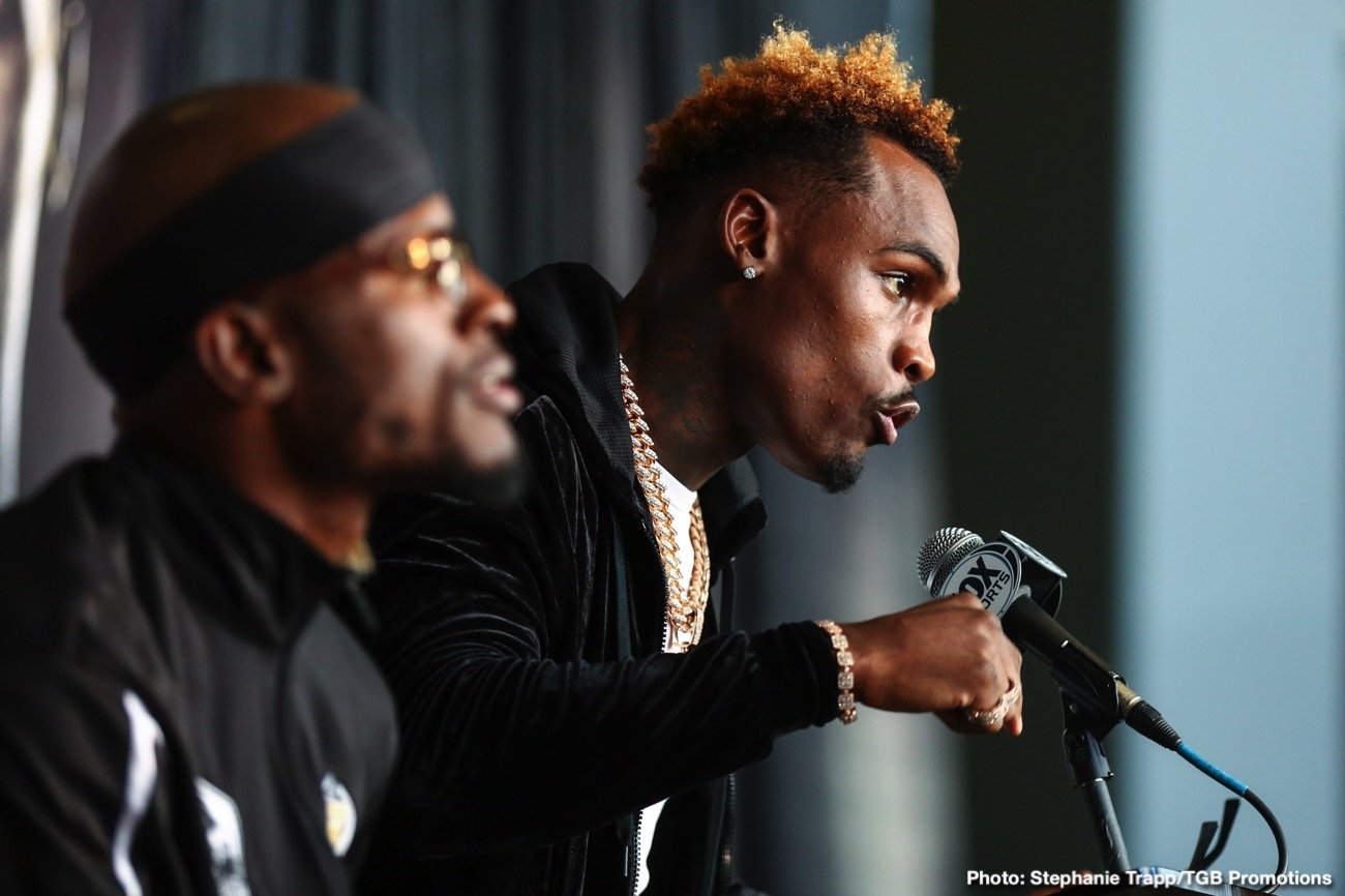 Image: Tony Harrison SLAPS Jermell Charlo's hand away when he invades his space