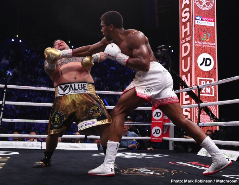 Image: Joshua now concerned with splits for Wilder & Fury fights
