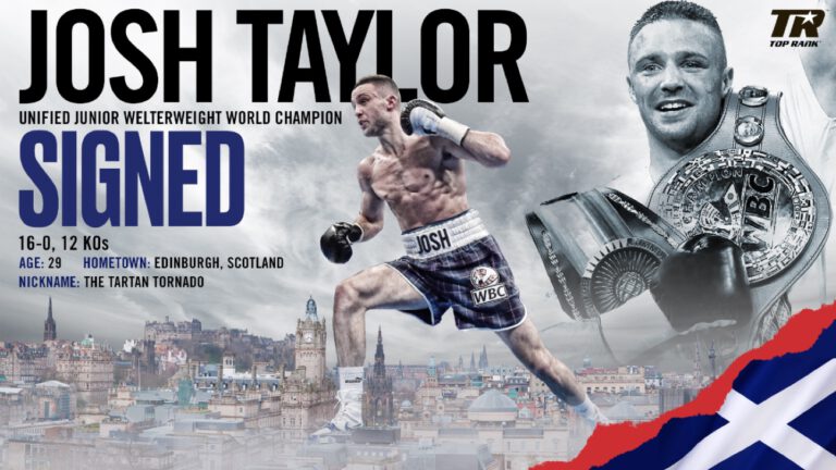 Image: Josh Taylor Signs promotional deal with Top Rank & advisory contract with MTK Global