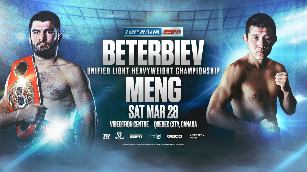 Image: Artur Beterbiev vs. Fanlong Meng POSTPONED for March 28