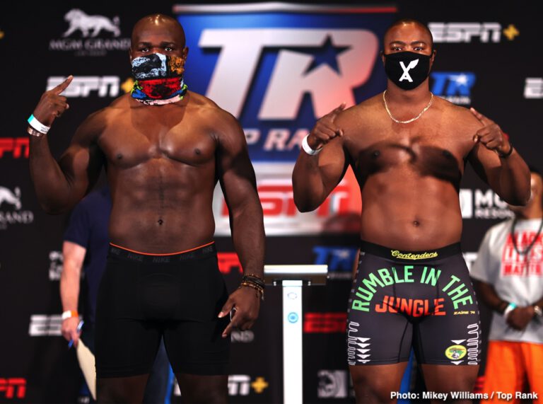 Image: Carlos Takam 245.7 lbs vs. Jerry Forrest 225.6 lbs - weigh-in results