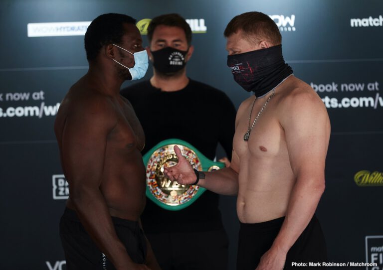Image: Whyte refuses to shake Povetkin's hand at weigh-in