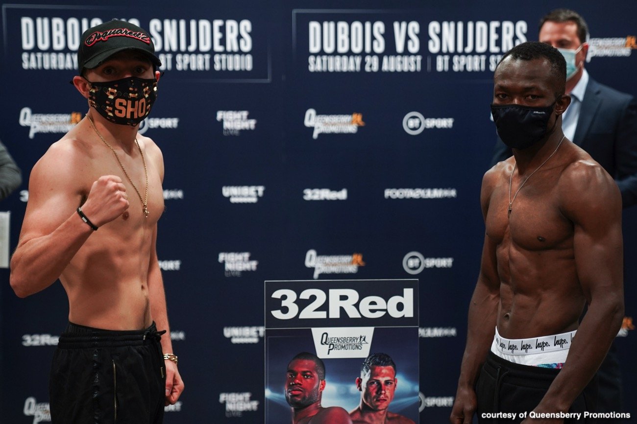 Image: Dubois vs. Snijders BT Sport Official Weights & Photos