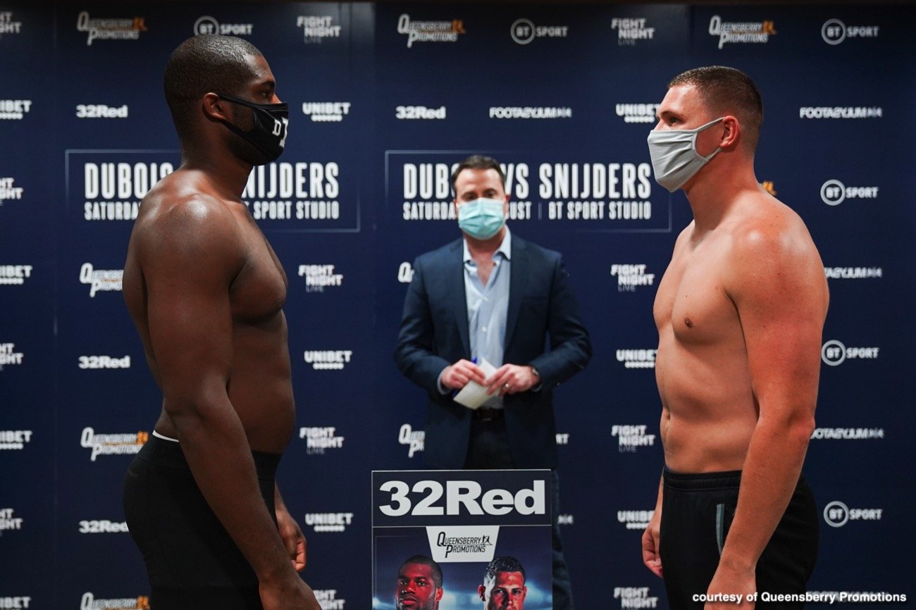 Image: Dubois vs. Snijders BT Sport Official Weights & Photos