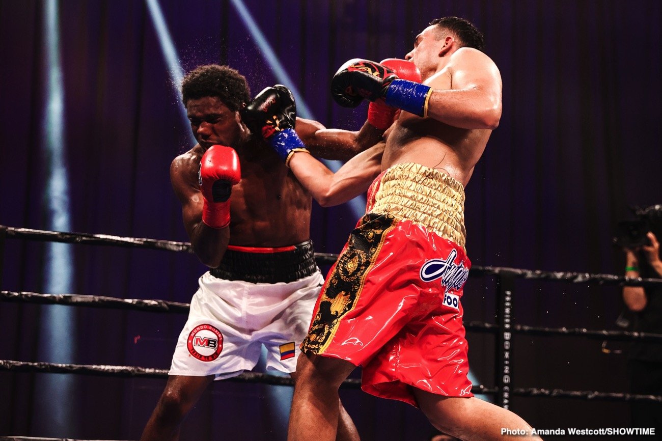 Image: David Benavidez fighting on March 12th