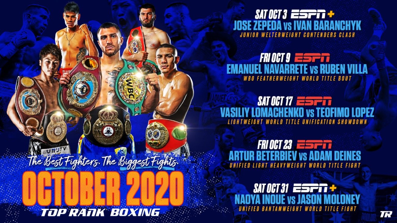 Artur Beterbiev, Emanuel Navarrete, Naoya Inoue, Teofimo Lopez, Vasiliy Lomachenko boxing photo and news image