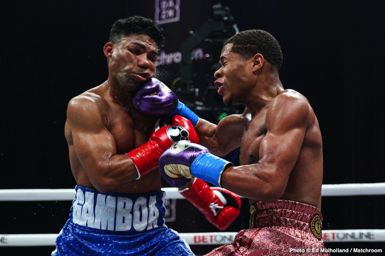 Image: Devin Haney gloats after beating Yuriorkis Gamboa