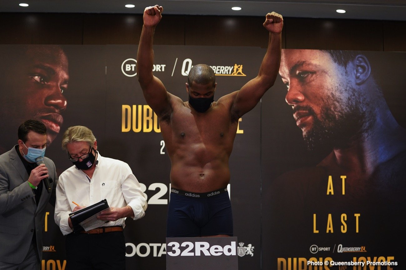 Image: Daniel Dubois 244 lbs vs. Joe Joyce 258.9 lbs - weigh-in results