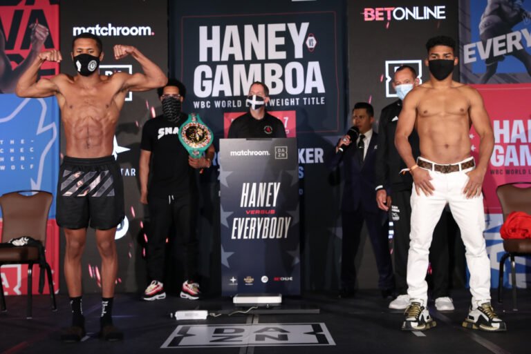 Image: Devin Haney 135 vs. Yuriorkis Gamboa 135 - weigh-in results