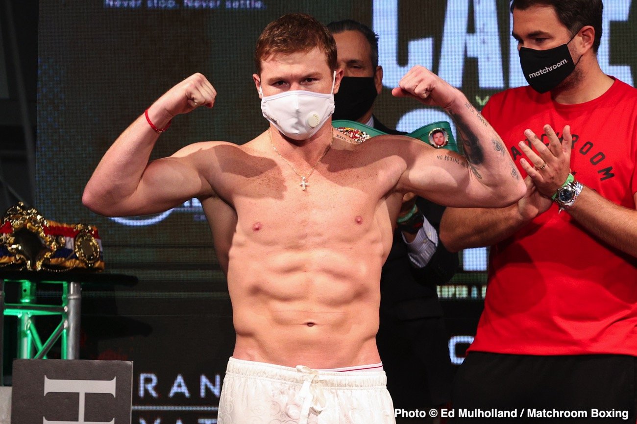 Photo: Canelo Alvarez 168 vs. Callum Smith 168 - weigh-in results Image: Canelo Alvarez 168 vs. Callum Smith 168 - weigh-in results