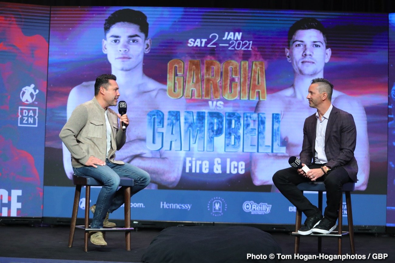 Photo: Ryan Garcia and Luke Campbell discuss Saturday's fight in Dallas, Tx Image: Ryan Garcia and Luke Campbell discuss Saturday's fight in Dallas, Tx