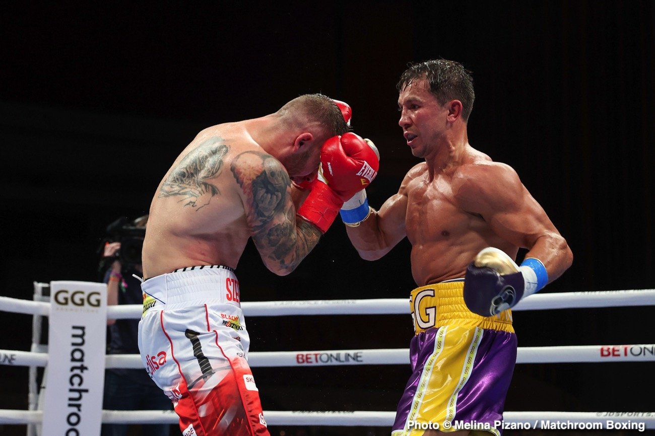 Canelo Alvarez, Eddie Hearn, Gennady Golovkin boxing photo and news image