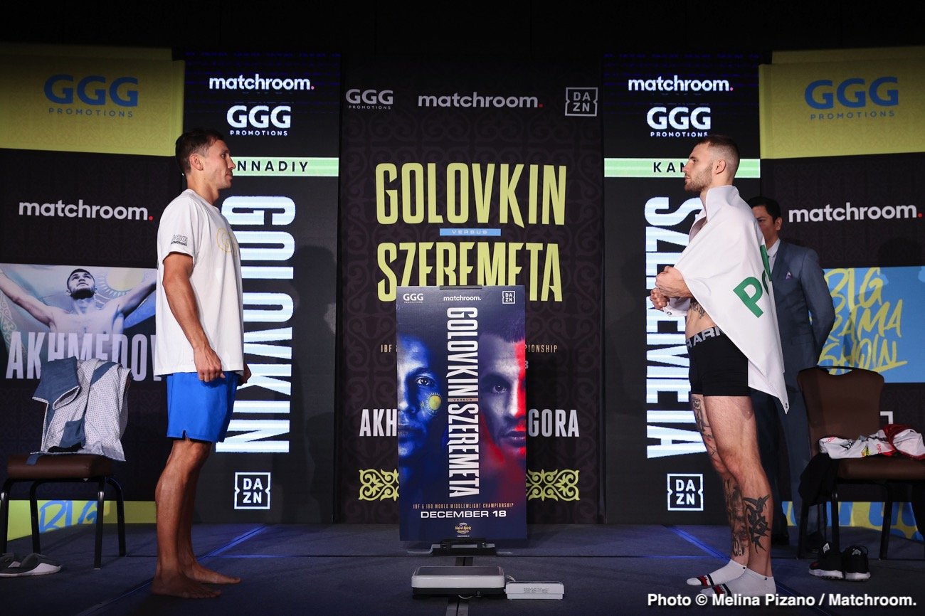 Image: Gennady Golovkin 159.2 vs. Kamil Szeremeta 159 - Weigh-in results