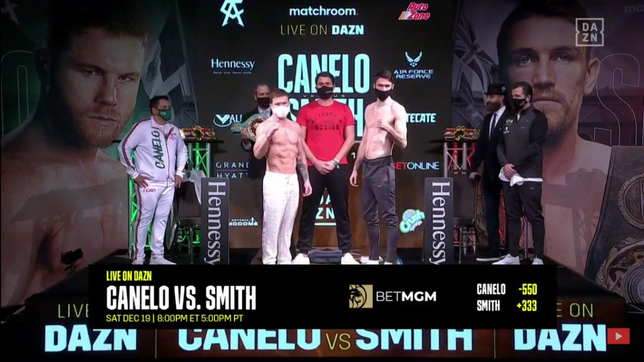 Image: Canelo Alvarez 168 vs. Callum Smith 168 - weigh-in results