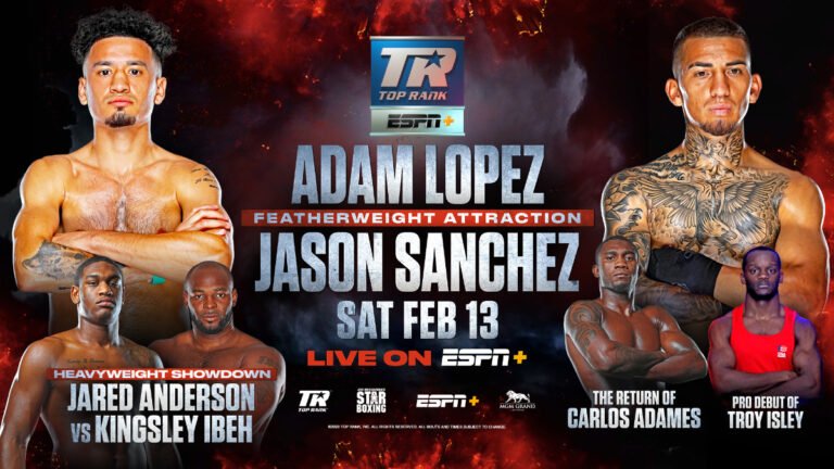 Image: Adam Lopez vs. Jason Sanchez on Feb.13th on Espn+