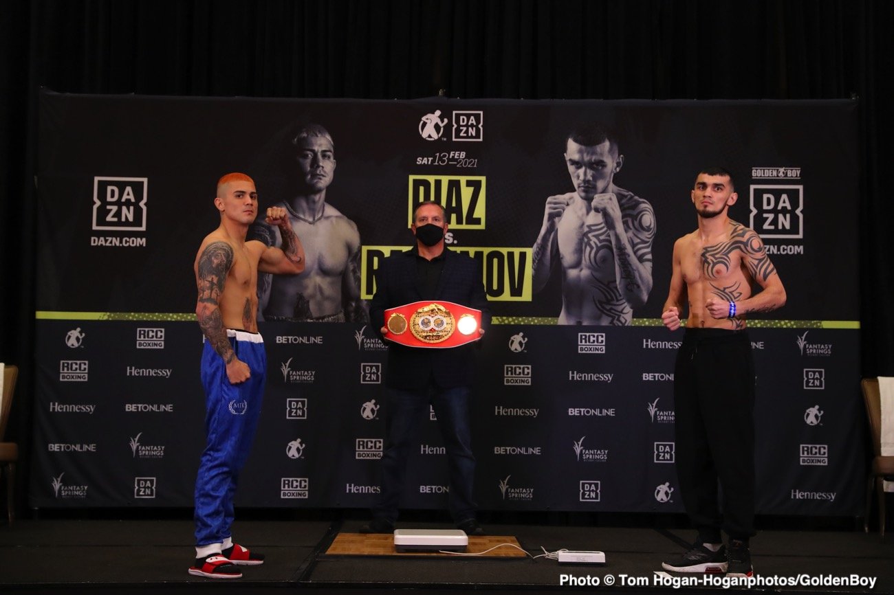 Image: Joseph Diaz Jr. weighs 133.6, loses title for Shavkat Rakhimov fight