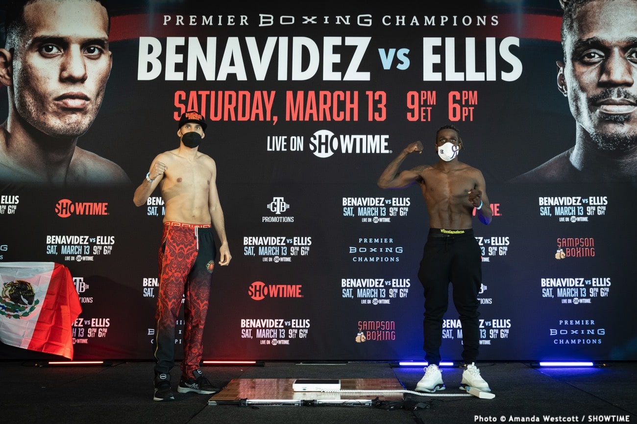 Image: David Benavidez 167 ¼ vs. Ronald Ellis 167 ¼ - Weigh-in Results