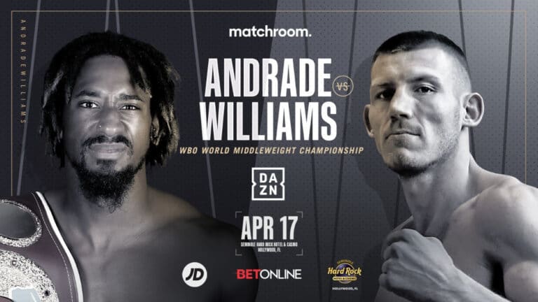Image: Demetrius Andrade defends against Liam Williams on April 17th on Dazn