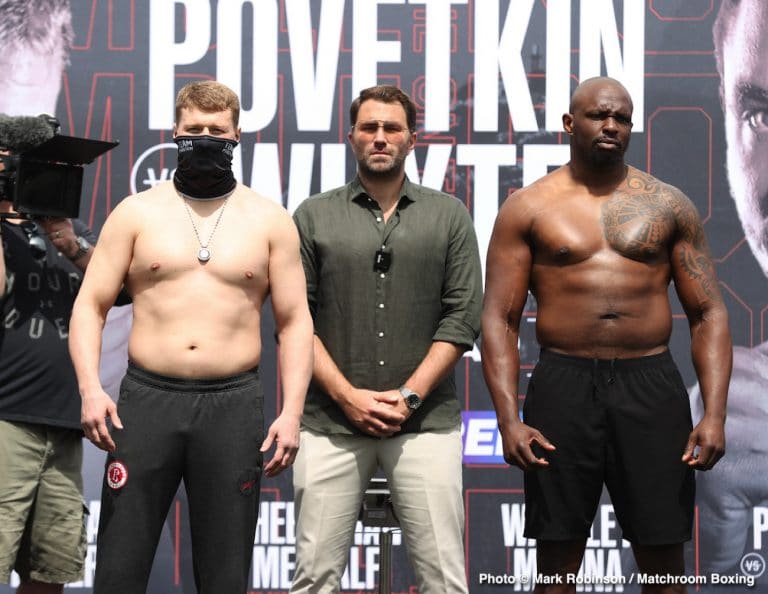 Image: Alexander Povetkin 228.25 vs. Dillian Whyte 247.25 - weigh-in results