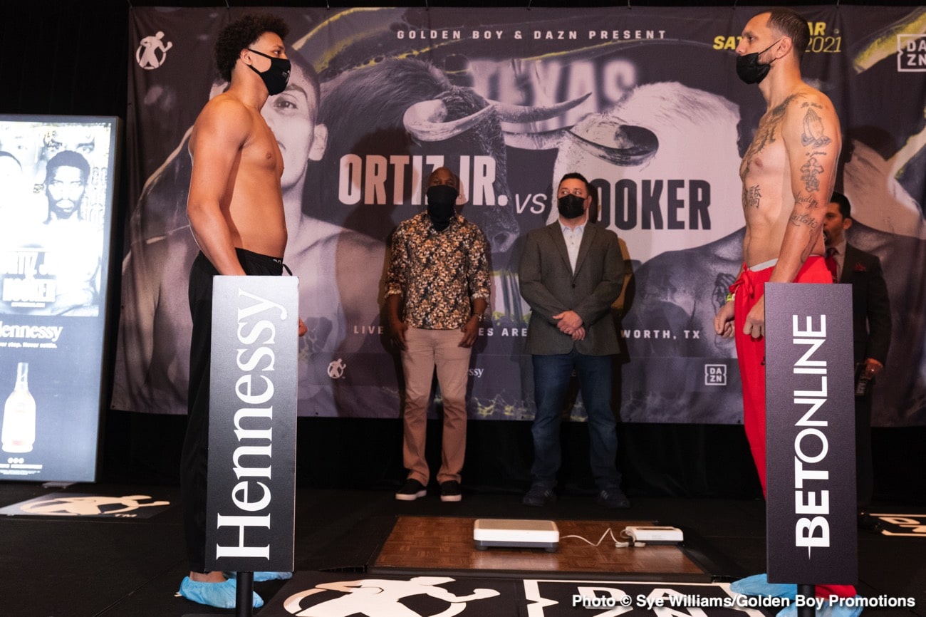 Image: Vergil Ortiz Jr 147 vs. Maurice Hooker 147 - weigh-in results for Saturday