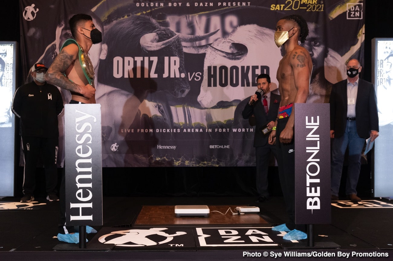 Image: Vergil Ortiz Jr 147 vs. Maurice Hooker 147 - weigh-in results for Saturday