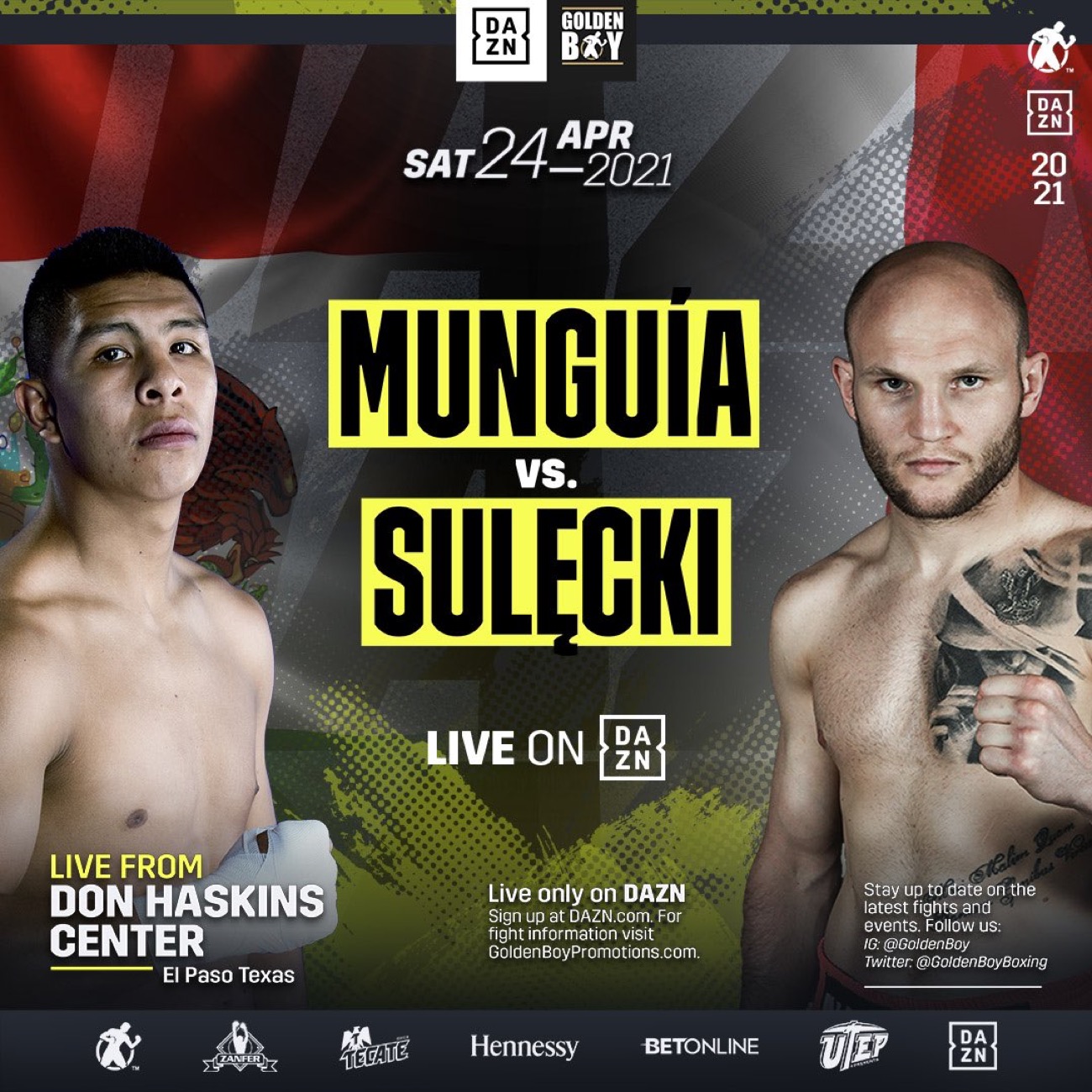Image: Maciej Sulecki injured, Jaime Munguia lookig for replacement for April 24th on Dazn