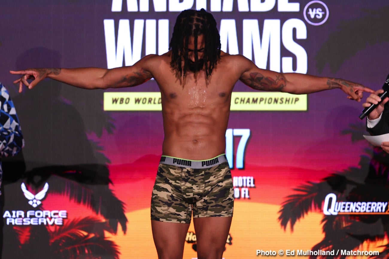 Image: Demetrius Andrade 159.8 vs. Liam Williams 160 - weigh-in results