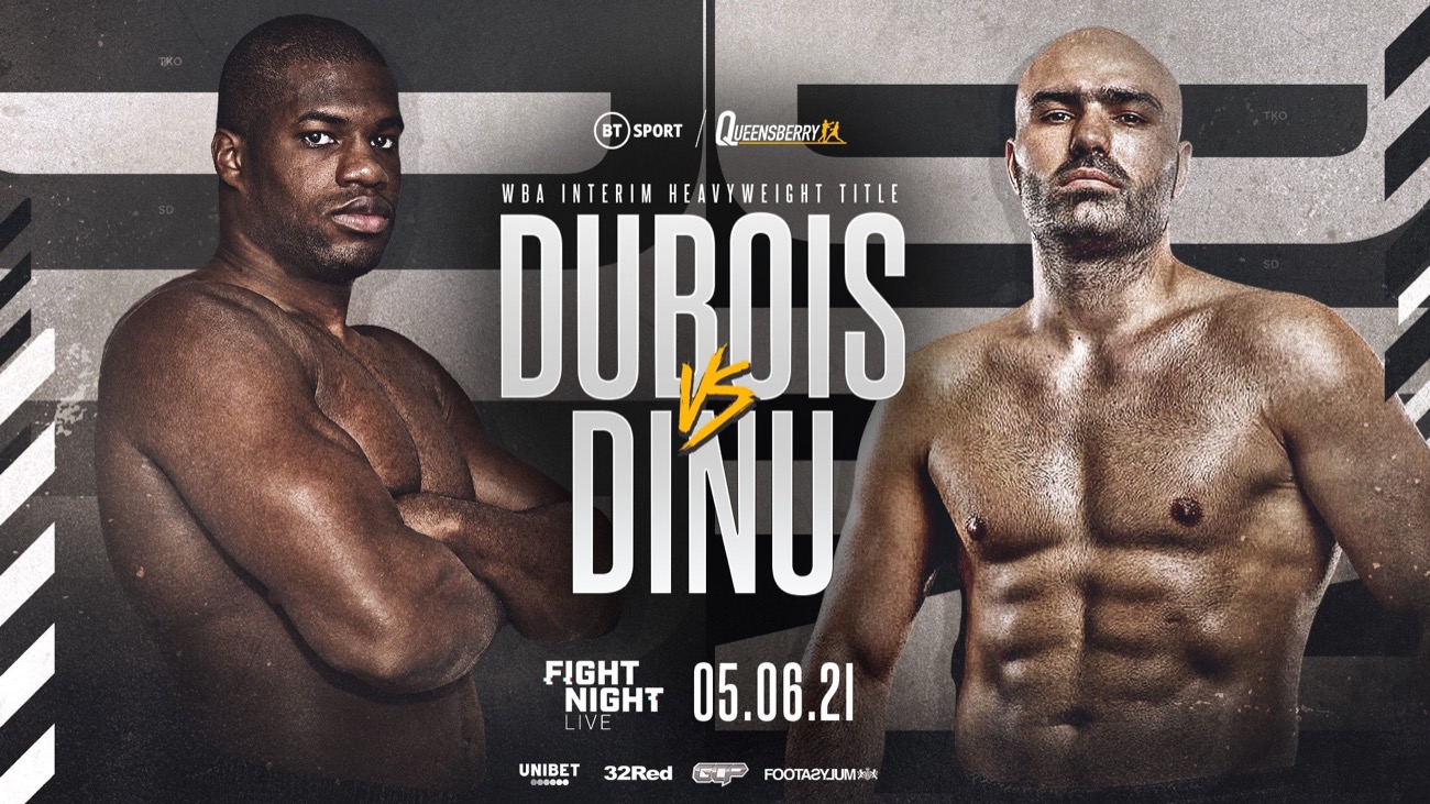 Image: Daniel Dubois vs Bogdan Dinu on June 5th, winner faces Trevor Bryan for WBA 'regular' title